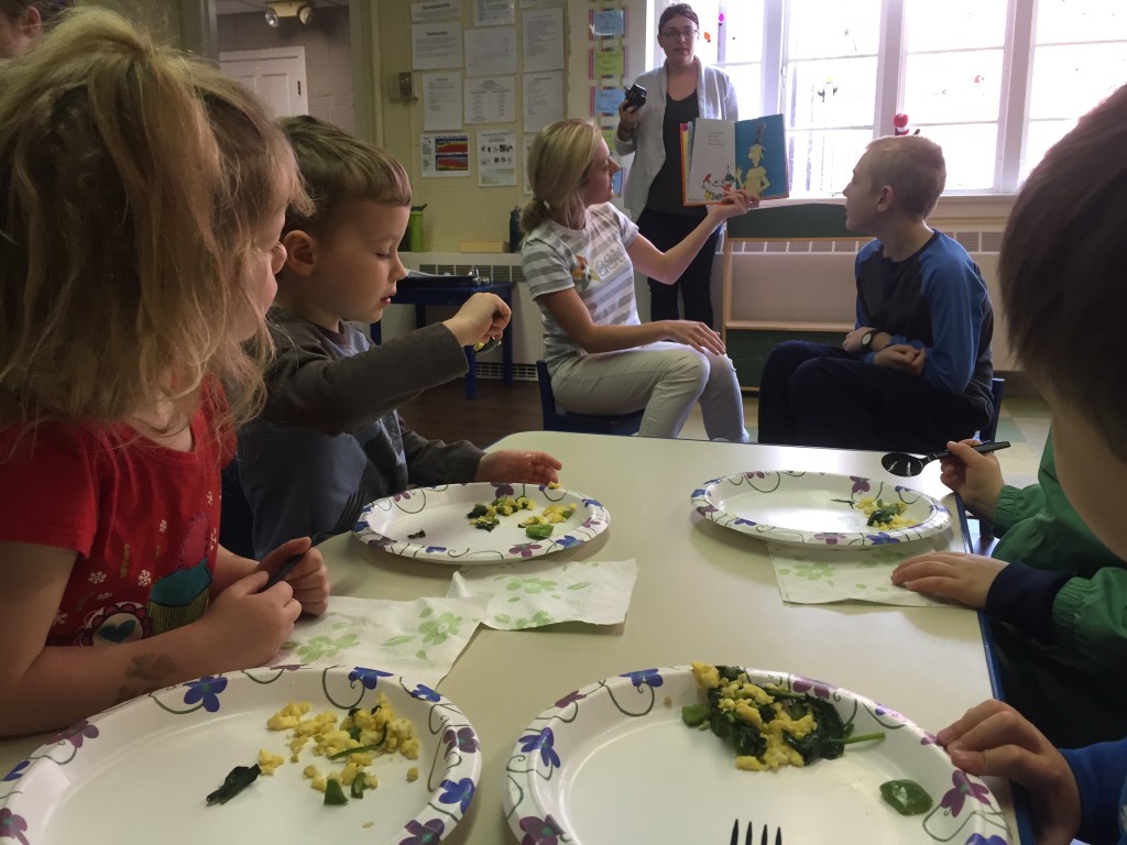 Green eggs and a Dr. Seuss book